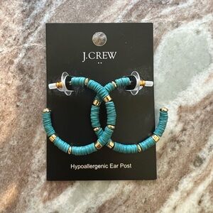 J. Crew Teal and Gold Wrapped Earrings